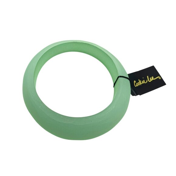 Vintage Cookie Lee‎ Bracelet Bangle Green Chunky Asymmetrical NEW - Picture 5 of 7